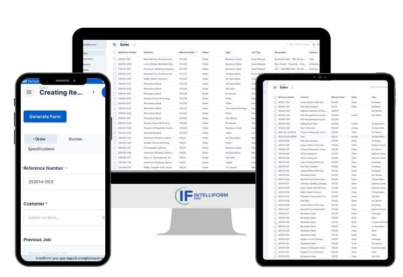 Intelliform Pro on mobile, tablet, and desktop